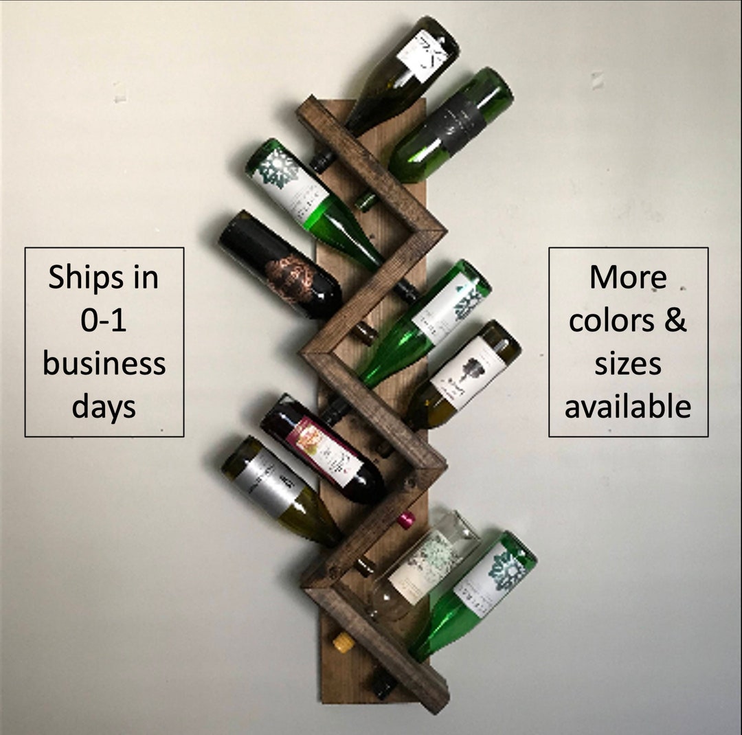 Zig Zag Wine Rack | the Ziggy Zag | Z Geometric Wall Mounted