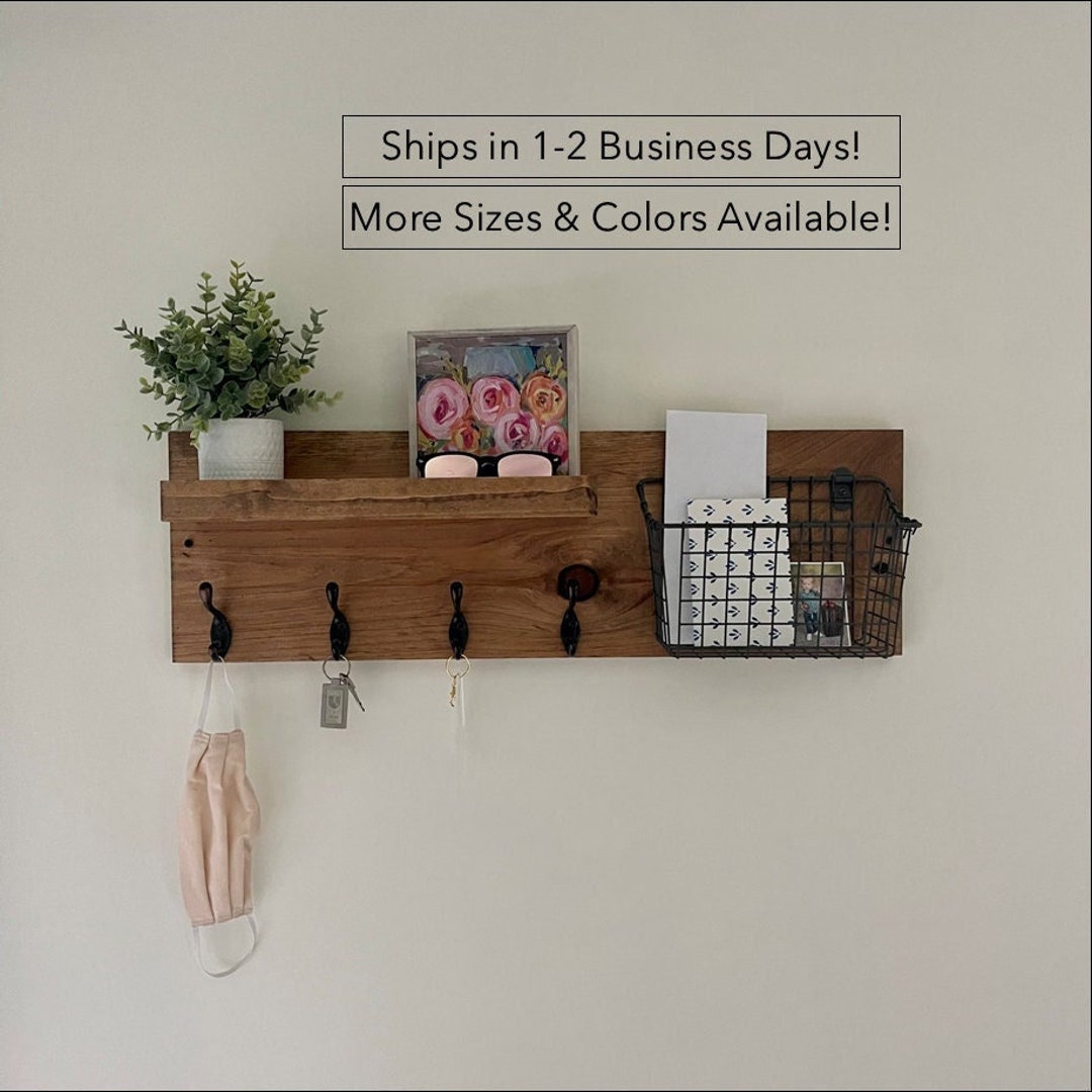 Wall shelf with hooks and baskets new arrivals