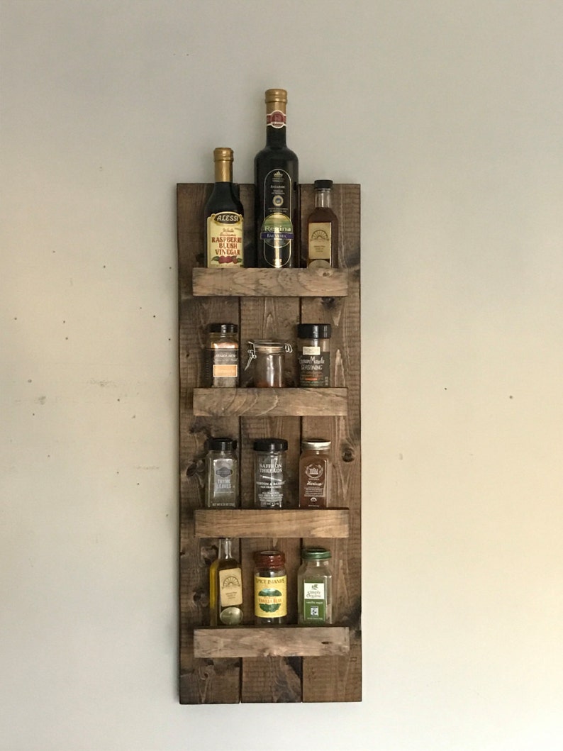 Rustic Wine Rack Spice Rack Wall Mounted Wine Bottle Holder | Etsy