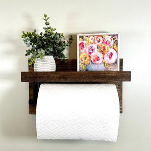 Paper Towel Holder With Shelf Etsy