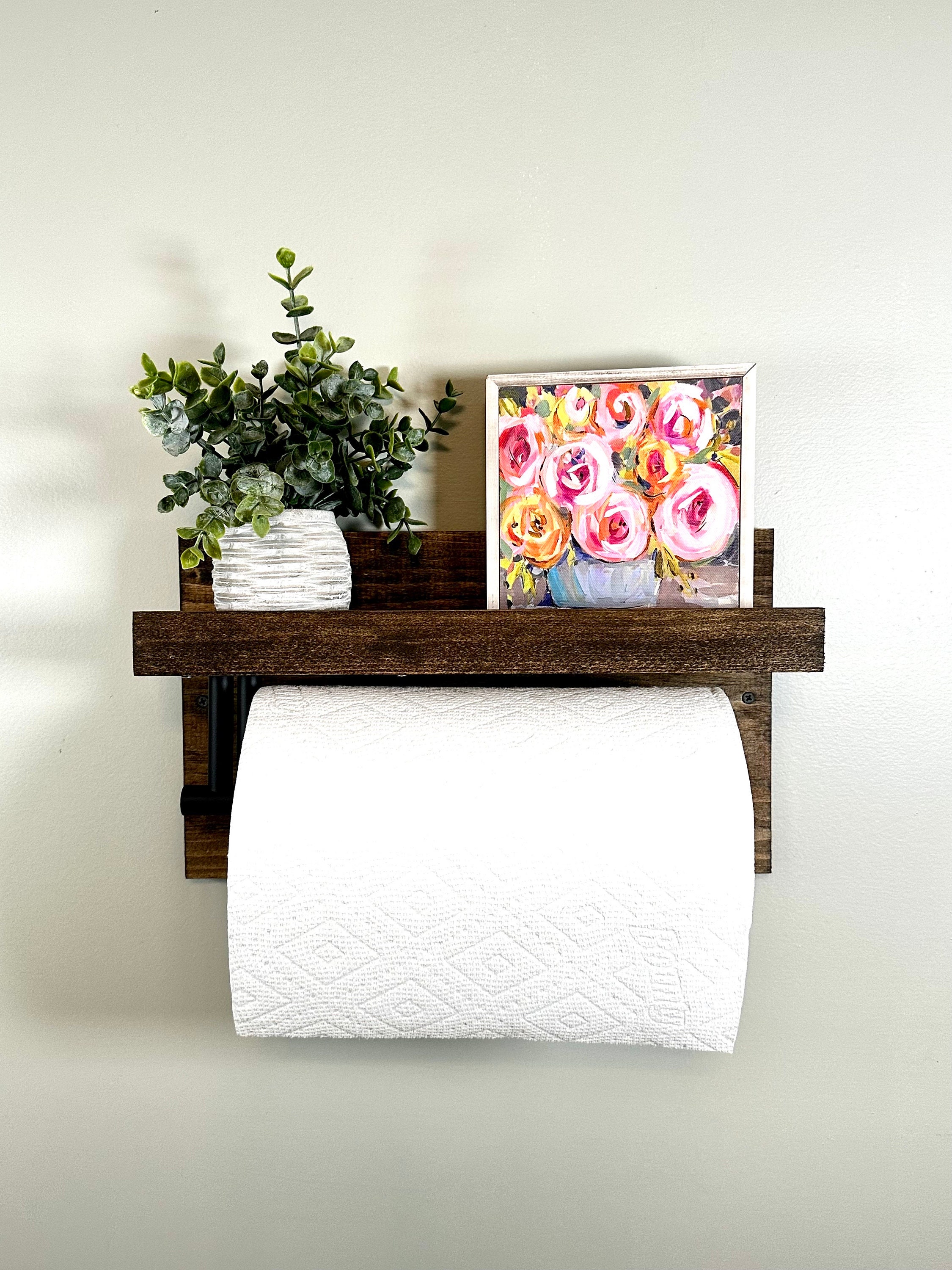 Wood Tissue Holder Paper Towel Stand Roll Kitchen Toilet Bathroom Halloween
