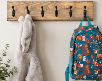 Coat Rack withOUT shelf | Entryway Organizer Towel Key Hooks Wall Mounted  Catch All Leash Mask Holder Rustic Modern Unique