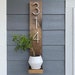 Address Plaque Sign with Planter Shelf | Rustic Modern Wood & Metal Personalized Box Number Sign Vertical 3D Mailbox B 