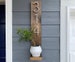 Address Plaque Sign with Planter Shelf | Rustic Modern Wood & Metal Personalized Box Number Sign Vertical 3D Mailbox B 