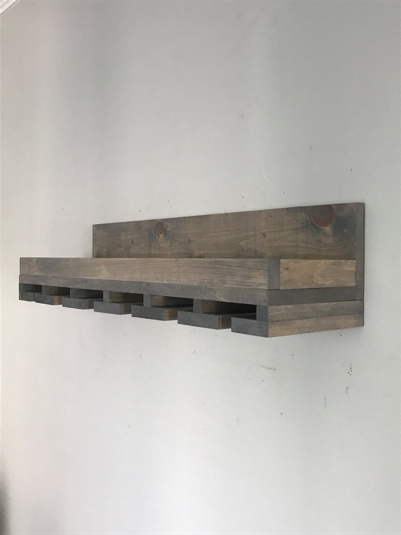 Wood Wine Rack Shelves the Ryan Wall Mounted Shelf & Etsy