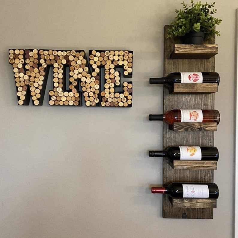 Tiered Rustic Wine and Towel Rack | The Steven | Spice Rack, Wall Mounted Bottle Holder & Display Shelf bild 8