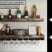 Wood Wine Rack Shelves| The Ryan | Wall Mounted Shelf & Hanging Stemware Glass Holder Organizer Bar Shelf Unique Rustic 