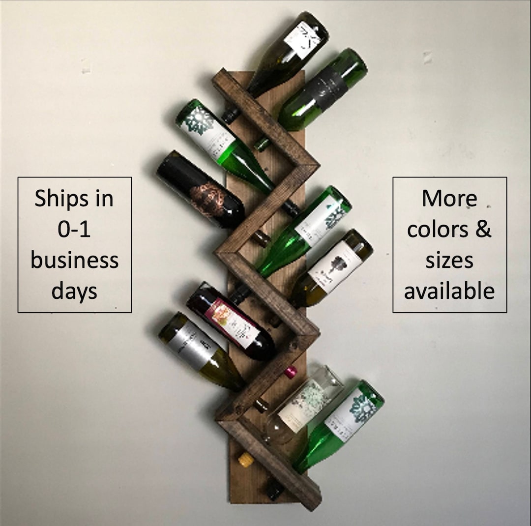 Zig Zag Wine Rack the Ziggy Zag Z Geometric Wall Mounted Rustic Wood