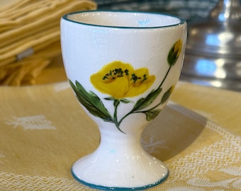 Scottish Pottery-Griselda Hill Wemyss Pottery Yellow Flower  Egg Cup