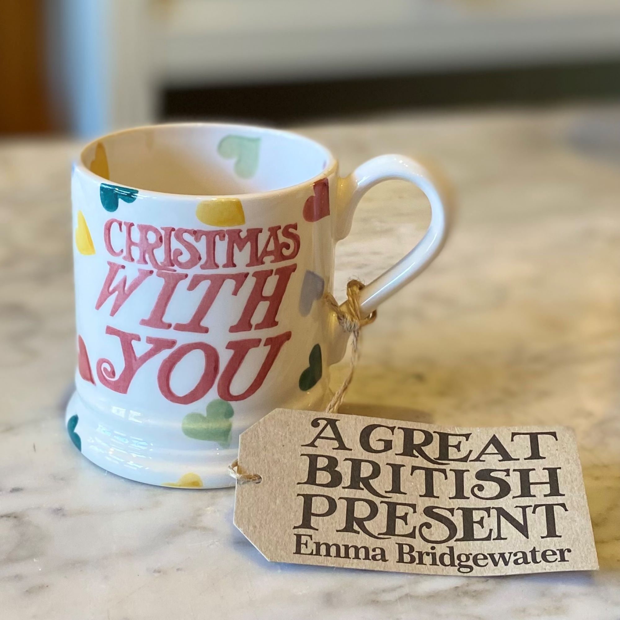 Emma Bridgewater Polka Heart Christmas With You  1/2 Pint Mug