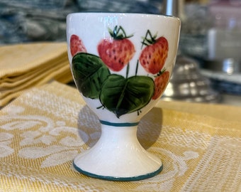 Scottish Pottery-Griselda Hill Wemyss Pottery Strawberry Egg Cup