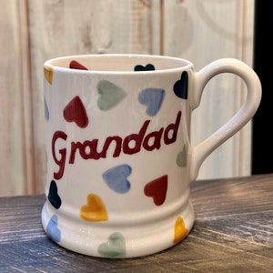 Emma Bridgewater Polka Heart Grandad 1/2 Pint Becher