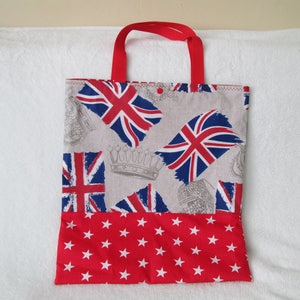 Sac à main, tote bag, drapeau anglais et étoiles image 2