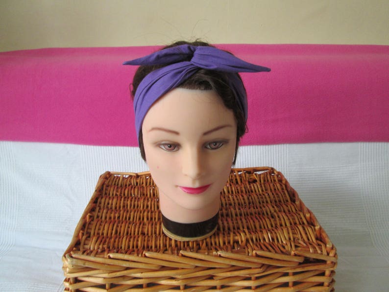 Rigid tie chic headband purple plain
