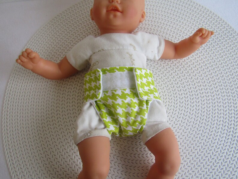 30 cm baby diaper 3 pieces navy blue and anise green houndstooth pattern image 7