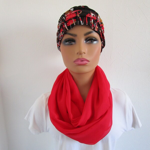 Echarpe snood de couleur rouge unie