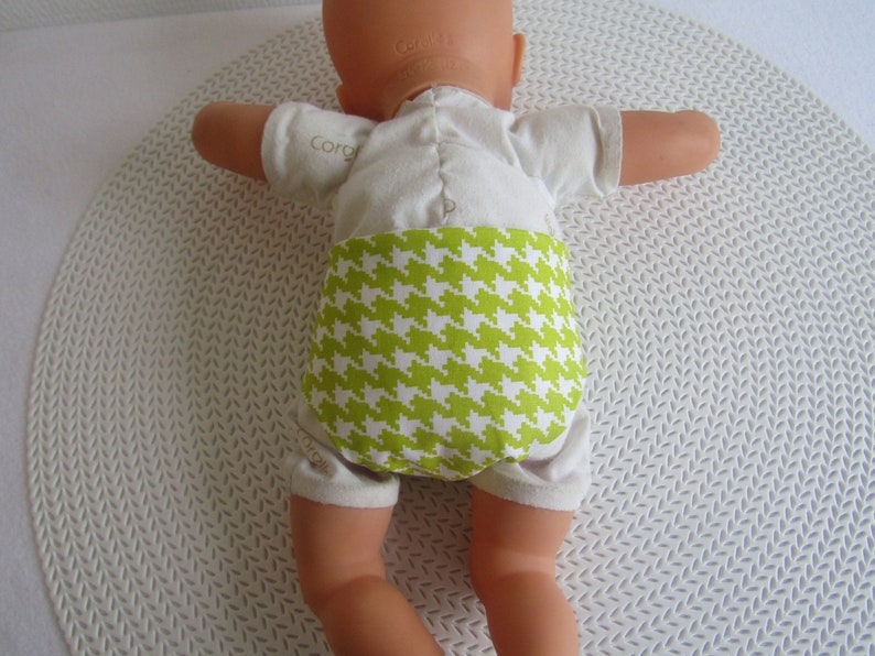 30 cm baby diaper 3 pieces navy blue and anise green houndstooth pattern image 8