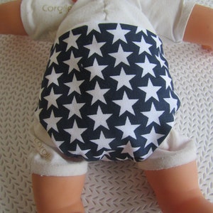 30 cm baby diaper 3 pieces navy blue and anise green houndstooth pattern image 4