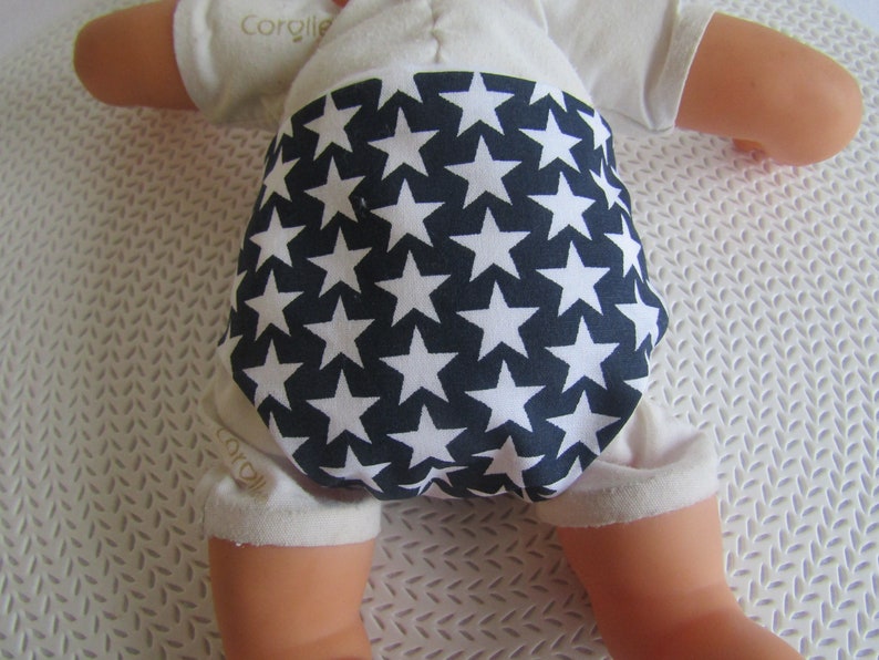 30 cm baby diaper 3 pieces navy blue and anise green houndstooth pattern image 4