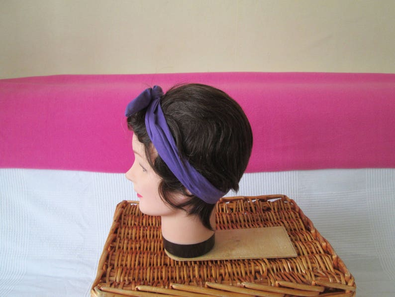 Rigid tie chic headband purple plain