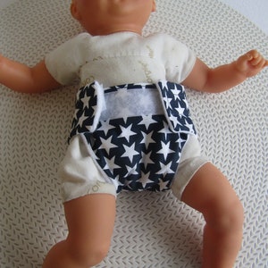 30 cm baby diaper 3 pieces navy blue and anise green houndstooth pattern image 3