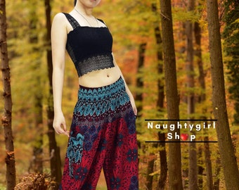 Women Trouser,Thai Pants,Yoga Pants,Aladdin Pants,Maxi Pants,Boho Pants,Gypsy Pants,Rayon Pants,Hippie Pants,Trouser Red Teal Green (TS278)