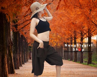 Brown Midi Pants Rayon Pants,Women Clothing,Pants Boho Pants,Capris Pants Midi Trouser LRM9