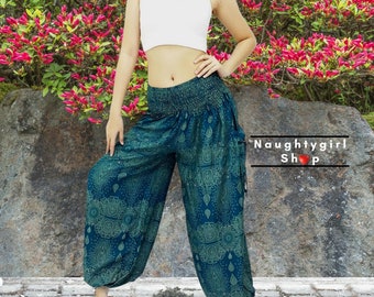 Teal Green Women Pants Yoga Pants,Hippie Pants,Aladdin Pants,Boho Pants,Gypsy Pants,Rayon Trousers Women Clothing,(TS175)