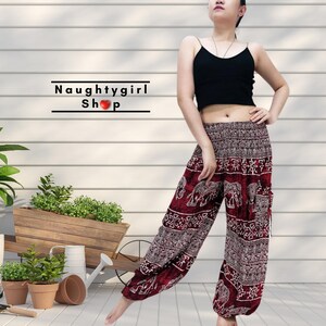Women Clothing,Harem Pants,Yoga Pants,Aladdin Pants,Thai Pants,Baggy Pants,Boho Pants,Rayon Pants,Hippie Pants,Elephant Trouser Red (TS312)