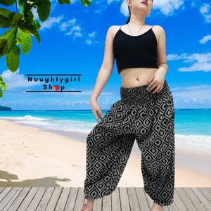 Women Harem Pants,Thai Cotton Pants,Yoga Pants,Aladdin Pants,Maxi Pants,Boho Pants,Gypsy Pants,Genie Pant Hippie Pants,Baggy Trouser (PT002)