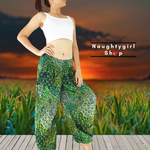 PLUS SIZE Harem Pants,Trouser Yoga Pants,Aladdin Maxi Boho Gyps  Rayon Viscose Hippy Green (TS129)