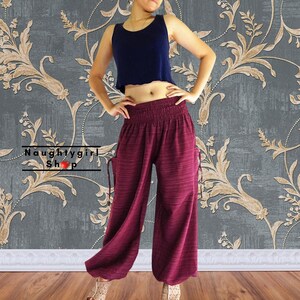 Women Trouser,Thai Pants,Yoga Pants,Aladdin Pants,Maxi Pants,Boho Pants,Gypsy Pants,Genie Pant Hippie Pants,Trouser Cotton Pants,Red (TCC2)