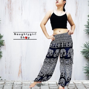 Navy Blue Hippie Pants,Women,Harem Pants,Yoga Pants,Aladdin Pants,Long Pants,Baggy Pants,Boho Pants,Rayon Pants,Elephant Trousers (TS310)
