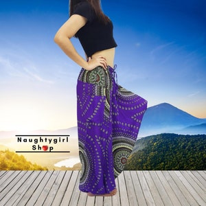 SRH@7 Women Clothing,Harem Pants Yoga Pants,Drop Crotch Aladdin Pants,Thai Pants,Boho Pants,Gypsy Pants,Roomy Pants,Trouser Leaf Violet