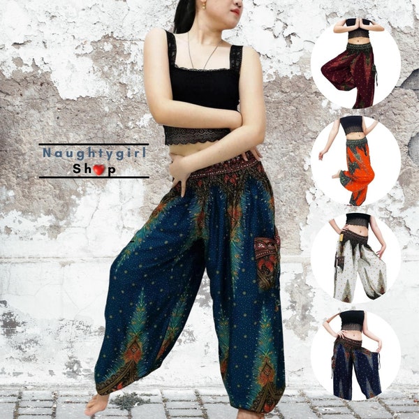 Women Trouser,Thai Pants,Yoga Pants,Aladdin Pants,Thai Pants Boho Pants,Gypsy Pants,Rayon Pants,Clothing Trouser Petrol Green (TS299)