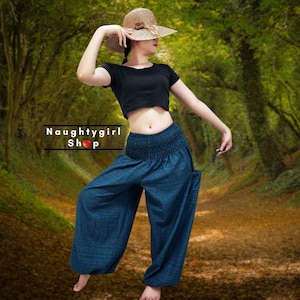 Teal Green Women Harem Pants,Yoga Pants,Aladdin Pants,Maxi Pants,Boho Pants,Gypsy Pants,Hippie Pants,Trouser Cotton Pants TCC20
