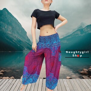 PLUS SIZE Hive Pink Harem Pants Women,Aladdin Pants,Boho Pants,Gypsy Pants,Rayon Pants,Hippie Pants,Yoga Pants,Trouser (TS362)