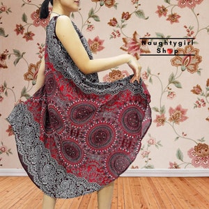 Red Mandala Women Maxi Dress,Gypsy Dress Skirt,Rayon Dress,Skirt Boho Dress,Hippie Dress,Summer Beach Dress Long Skirt Clothing PND12