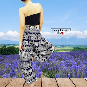 Navy Blue Hippie Pants,Women,Yoga Pants,Boho Clothing,Baggy Pants,Aladdin Pants,Thai Pants,Gypsy Pants,Rayon Pants,Elephant Trousers (TS160)