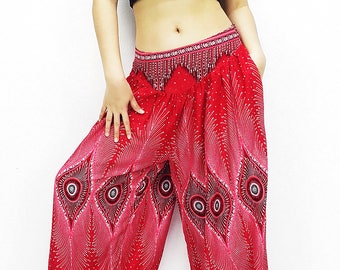 【最終お値下げ 】AMATERAS | アマテラス | WAGARA PANTS Red Harem Pants,women,clothing Yoga Pants,aladdin Pants,thai