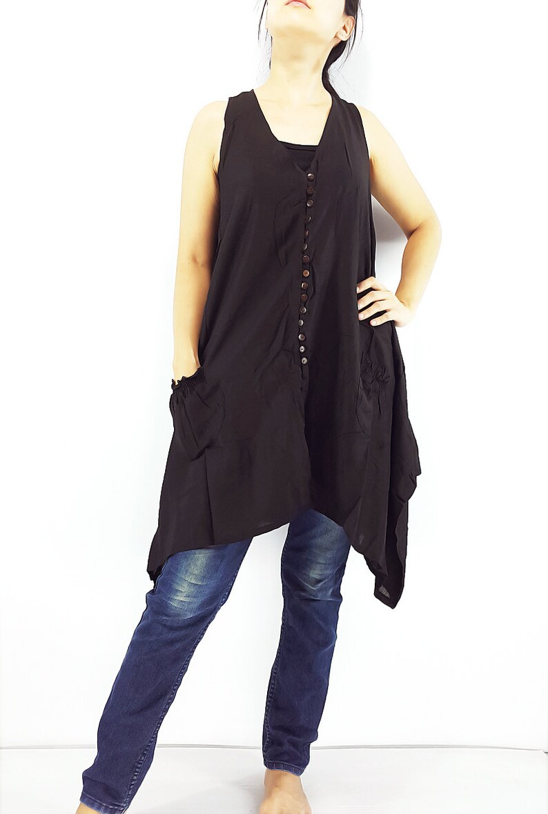 PRB12 Women Rayon Jackets Rayon Wraps Cloak Tank Top Colorful Jacket Unique Jacket Cropped Jackets Black