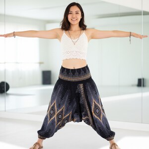 Pikalda-Peacock Rayon Harem Pants: Comfy Boho Hippie Loungewear HP28 image 5