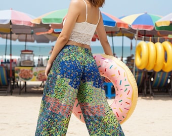 Pikalda-Harembyxor Dam mer Påfågelfärg mer Storlek Hippie & Bekväma Boho Festivalkläder Byxor Loungewear