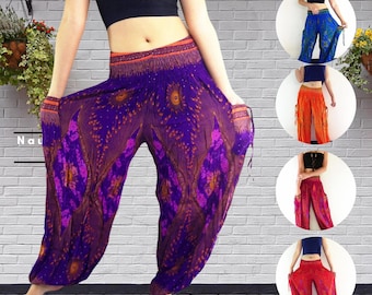 Women Clothing,Harem Pants,Yoga Pants,Aladdin Pants,Thai Pants,Boho Pants,Gypsy Pants,Rayon Viscose Pants,Hippie Pants,Trouser Purple (TS43)