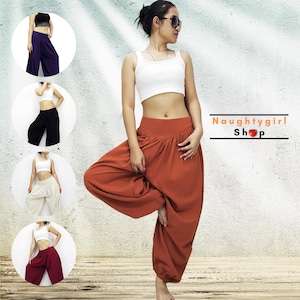 Gorgeous burnt orange cotton pants unique design. It's a comfy trousers and have many color to choose !!