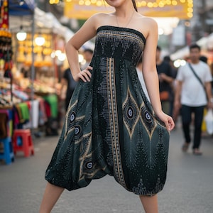 Pikalda-Peacock Rayon Harem Pants: Comfy Boho Hippie Loungewear HP28 image 16
