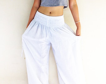 white maxi pants