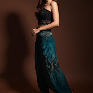 Pikalda-Peacock Rayon Harem Pants: Comfy Boho Hippie Loungewear HP28 image 8