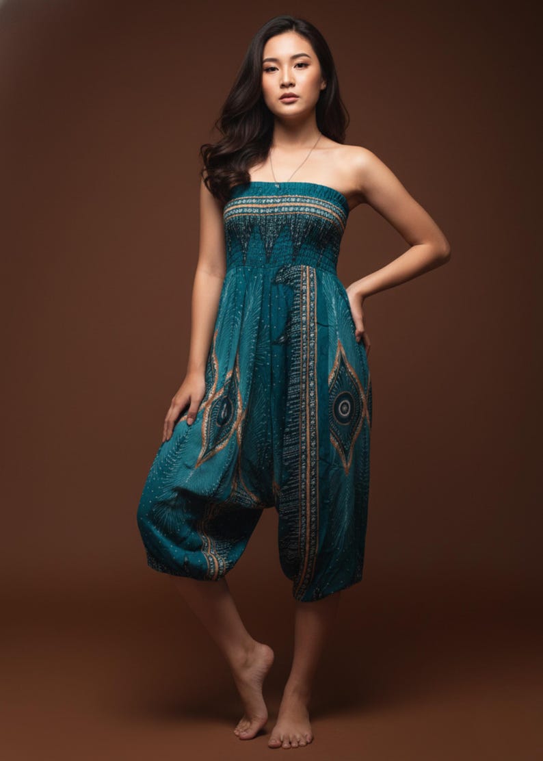 Pikalda-Peacock Rayon Harem Pants: Comfy Boho Hippie Loungewear HP28 image 9