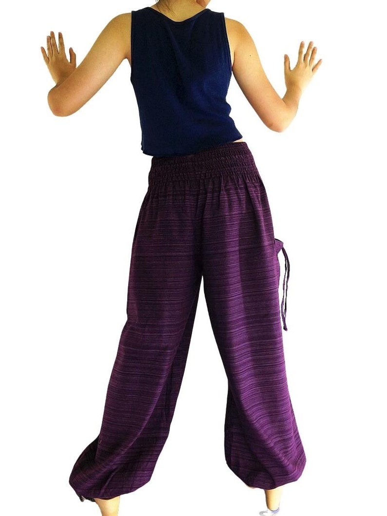 Purple Cotton Pants,Women Clothing,Yoga Pants,Aladdin Pants,Maxi Pants,Baggy Pants,Gypsy Pants,Clothing Trouser Cotton Pants TCC19 image 2